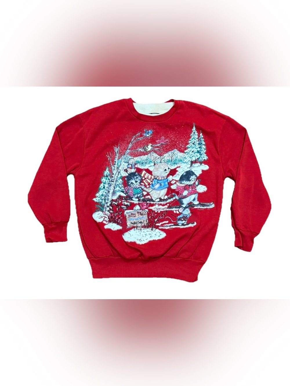 Vintage 90s Nutcracker Kitten Christmas Sweatshirt Women’s Size Small